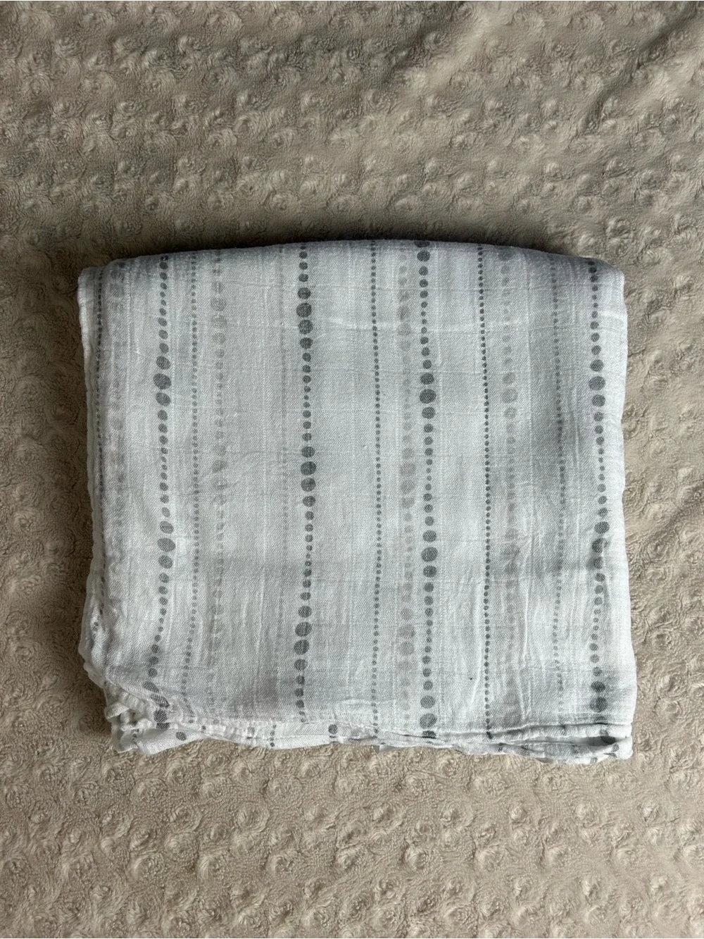Aden + Anais Tranquility Beads Gray Polka Dot Baby Swaddle Blanket Bamboo Rayon